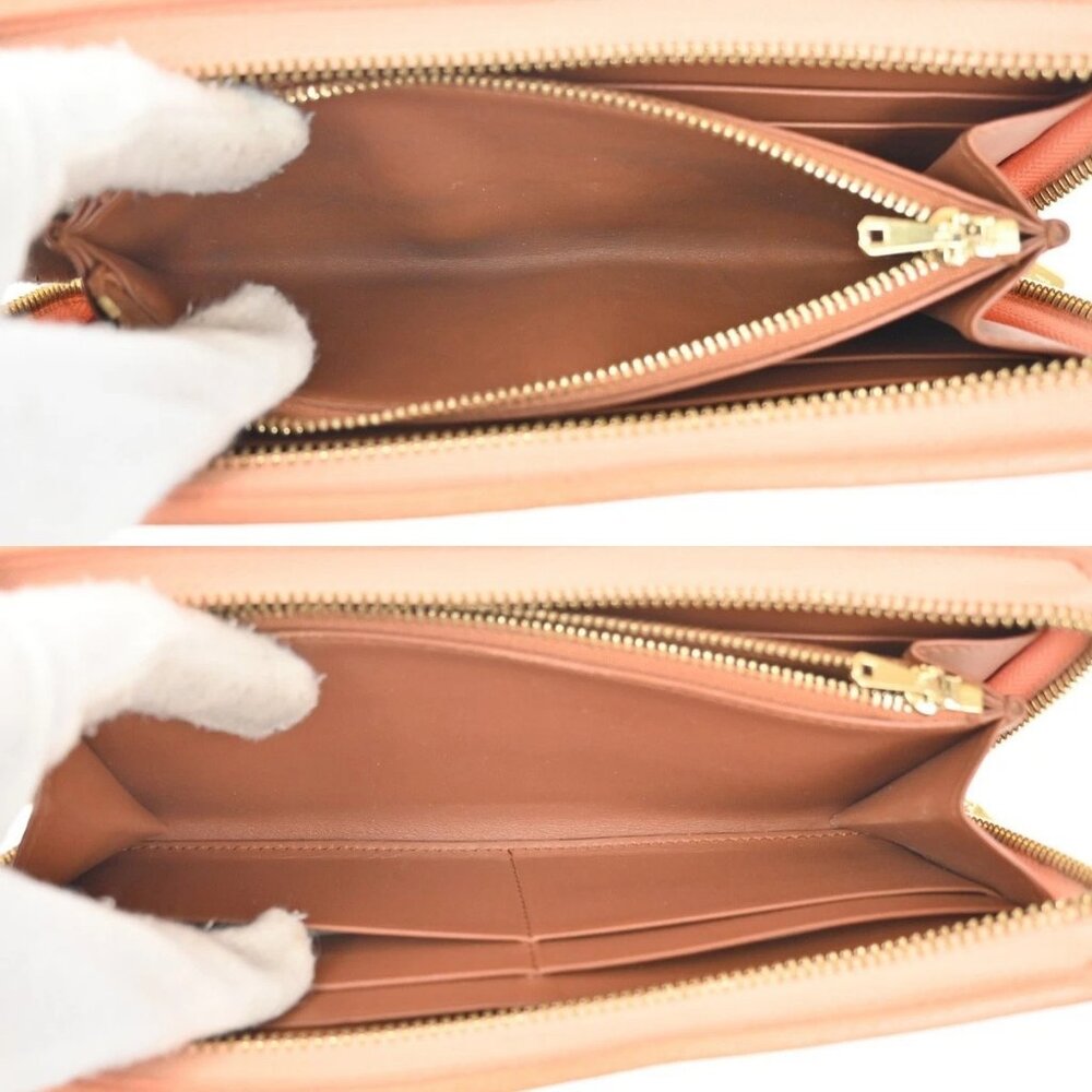 LOEWE Anagram Zipper Around Long Wallet Leather Brown Pink GHW Spain 31KB947 - Picture 11 of 14